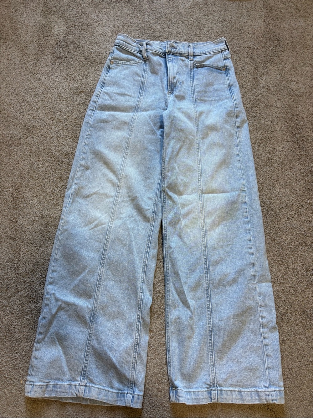 GAP Light Blue Wide Leg Jeans with Front Panel Seams - Picture 1 of 3